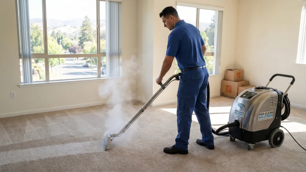Carpet steam cleaning during a San Jose move-out cleaning