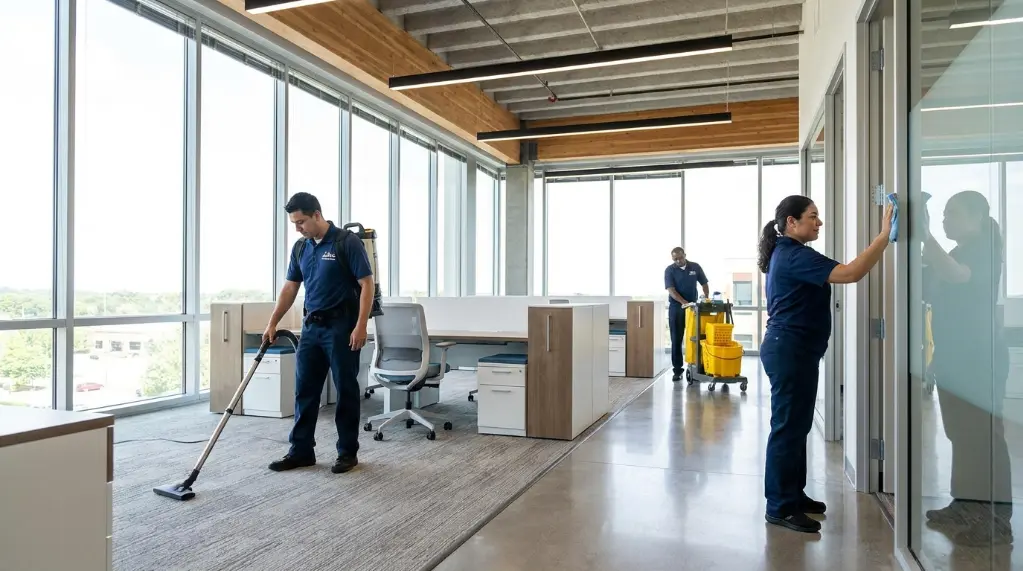 Commercial post construction cleaning services in a San Jose office space