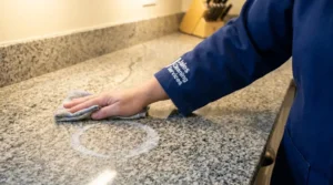 How to remove water stains from granite countertop in a San Jose kitchen